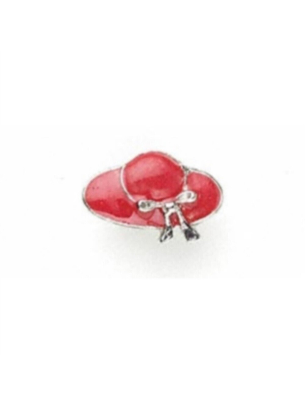 New Vintage 90s Red Hat Society Enamel Silver Clutch Lapel Pin Brooch